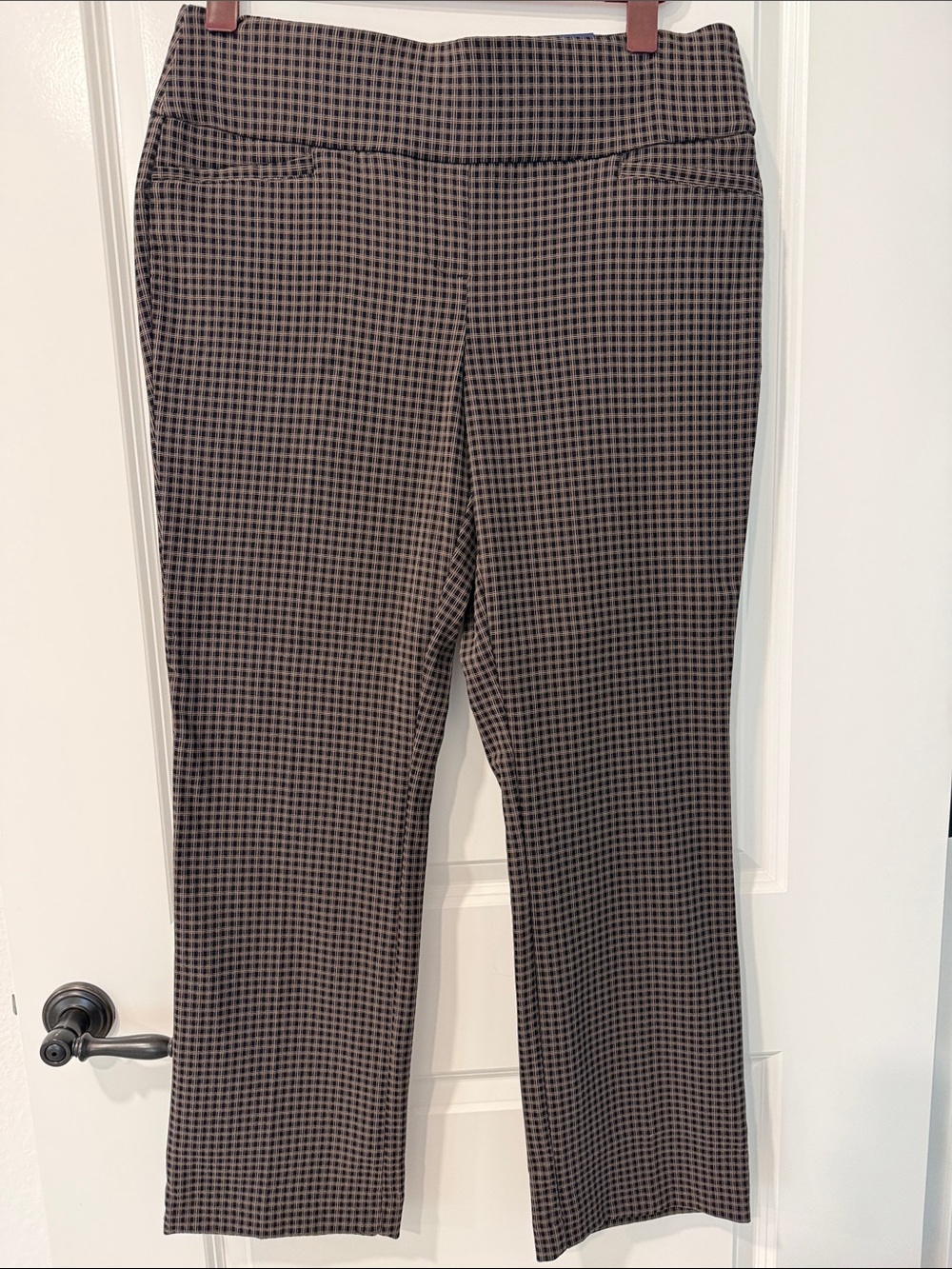 Apt. 9 Women's Brown and Black Houndstooth Stretch Pants